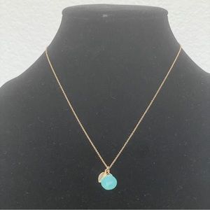 DELICATE BLUE STONE CHARM NECKLACE